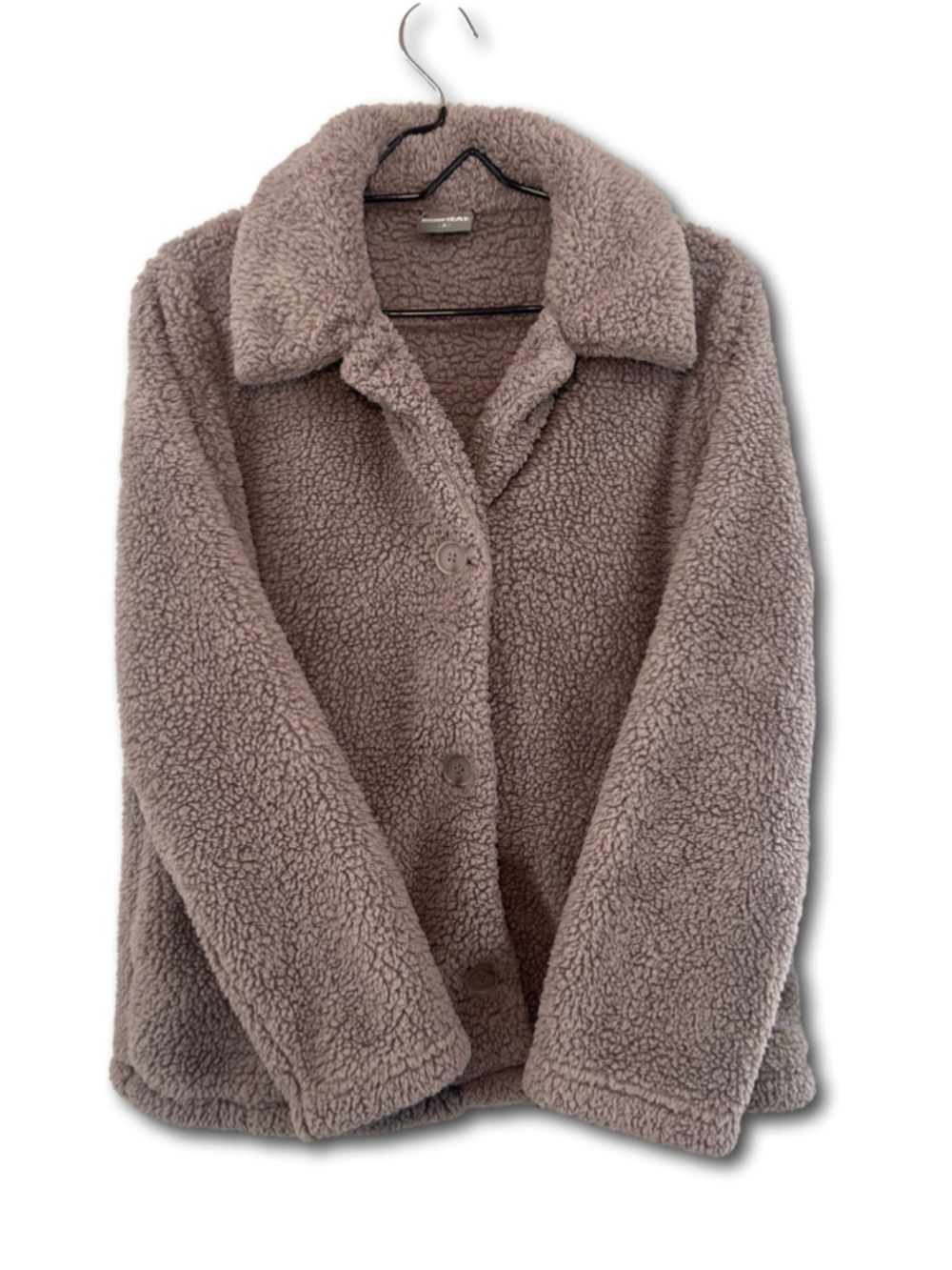 32 Degrees Women's Fleece Button Jacket Cozy Warm Taupe Gray Size Medium